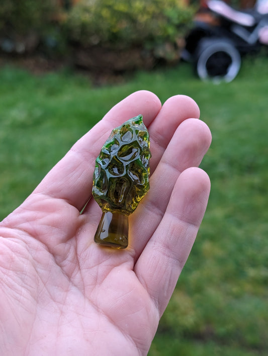 Uranium Glass morel sculpture